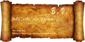 Böröcz Vince névjegykártya